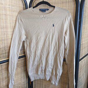 Ralph Lauren Sport beige cotton / silk lightweight sweater, GUC, M